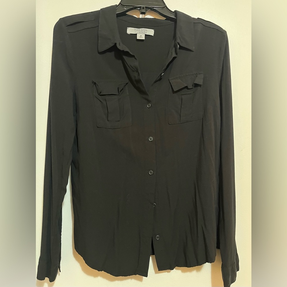 Ruff Hewn Women’s Dark Button-Down Shirt Size M